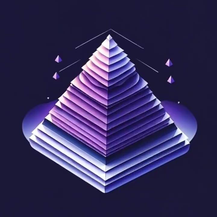 A glowing purple pyramid, the Metaphysical Life Soulutions emblem